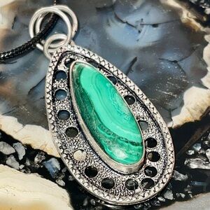 Green Malachite Pendant 2 1/4”